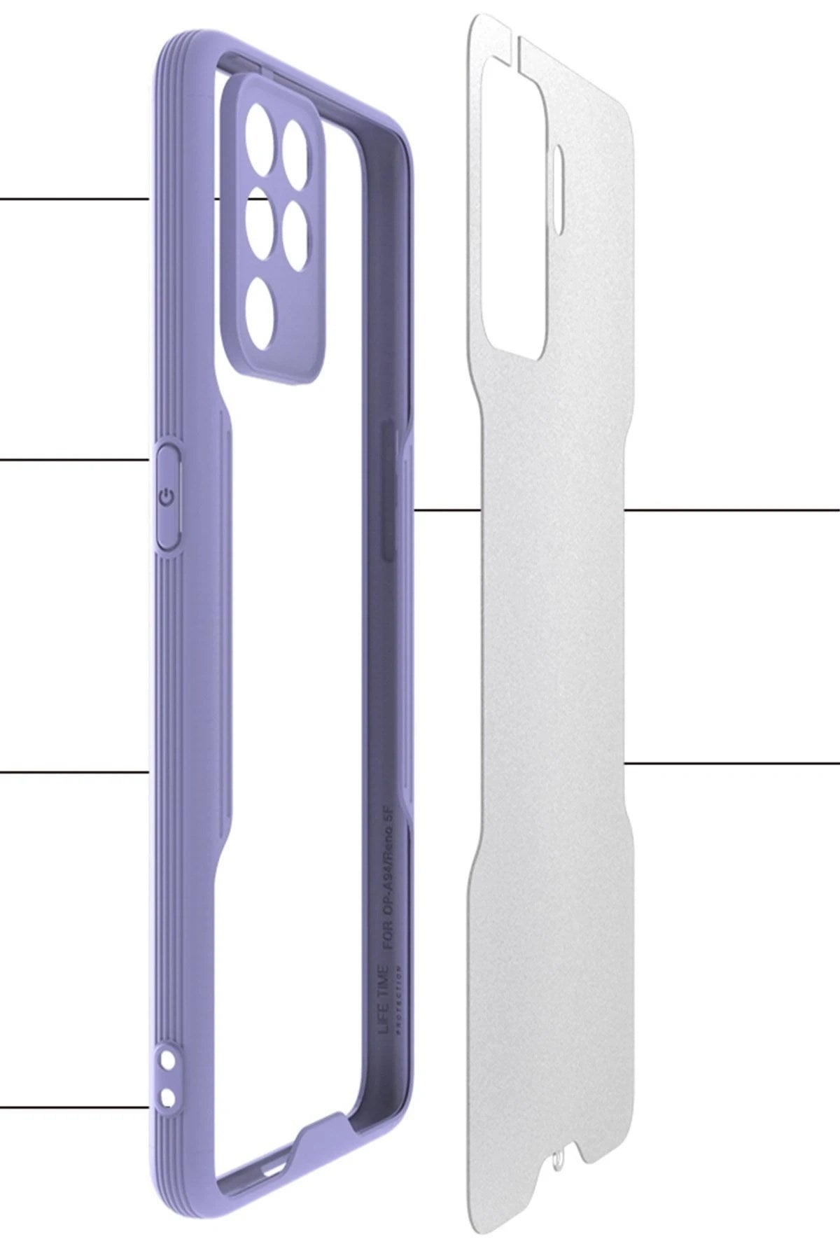 Mey İthalat® Reno 5 Lite Kılıf Platin Silikon - Sarı