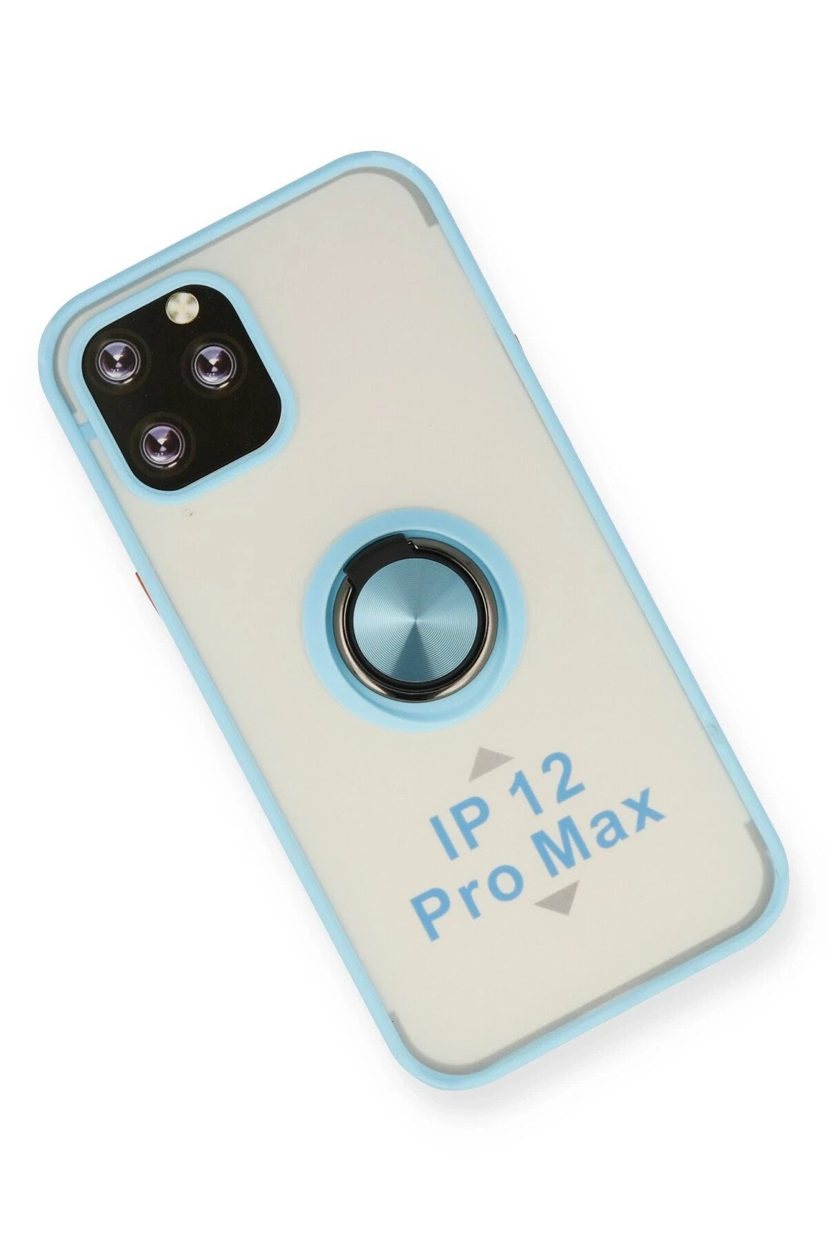 Mey İthalat® iPhone 12 Pro Kılıf Montreal Yüzüklü Silikon Kapak - Buz Mavi