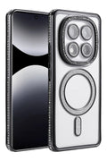 Mey İthalat® Redmi Note 14 Pro 4G Joke Simli Magneticsafe Kılıf - Siyah