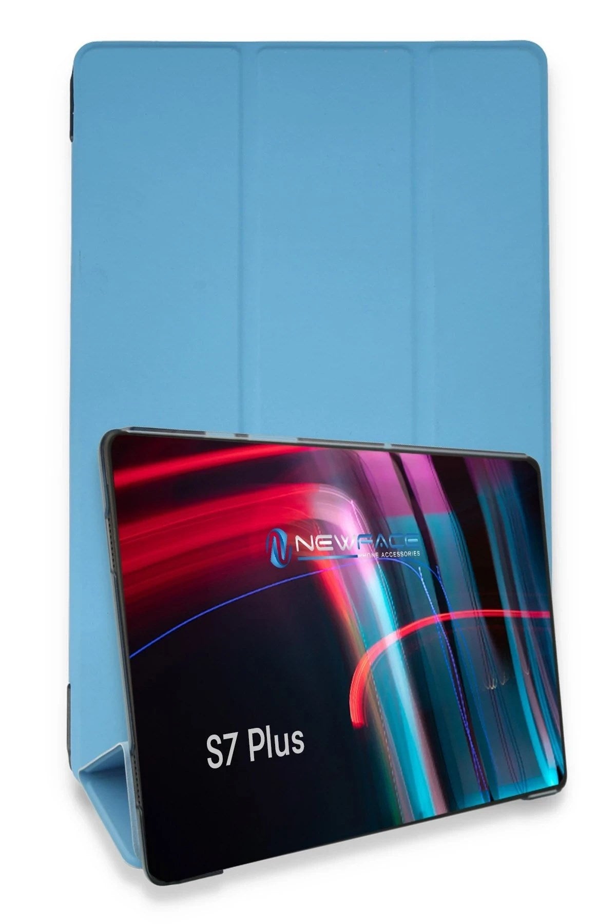 Mey İthalat® Samsung Galaxy T970 Tab S7 Plus 12.4 Kılıf Tablet Smart Kılıf - Mavi