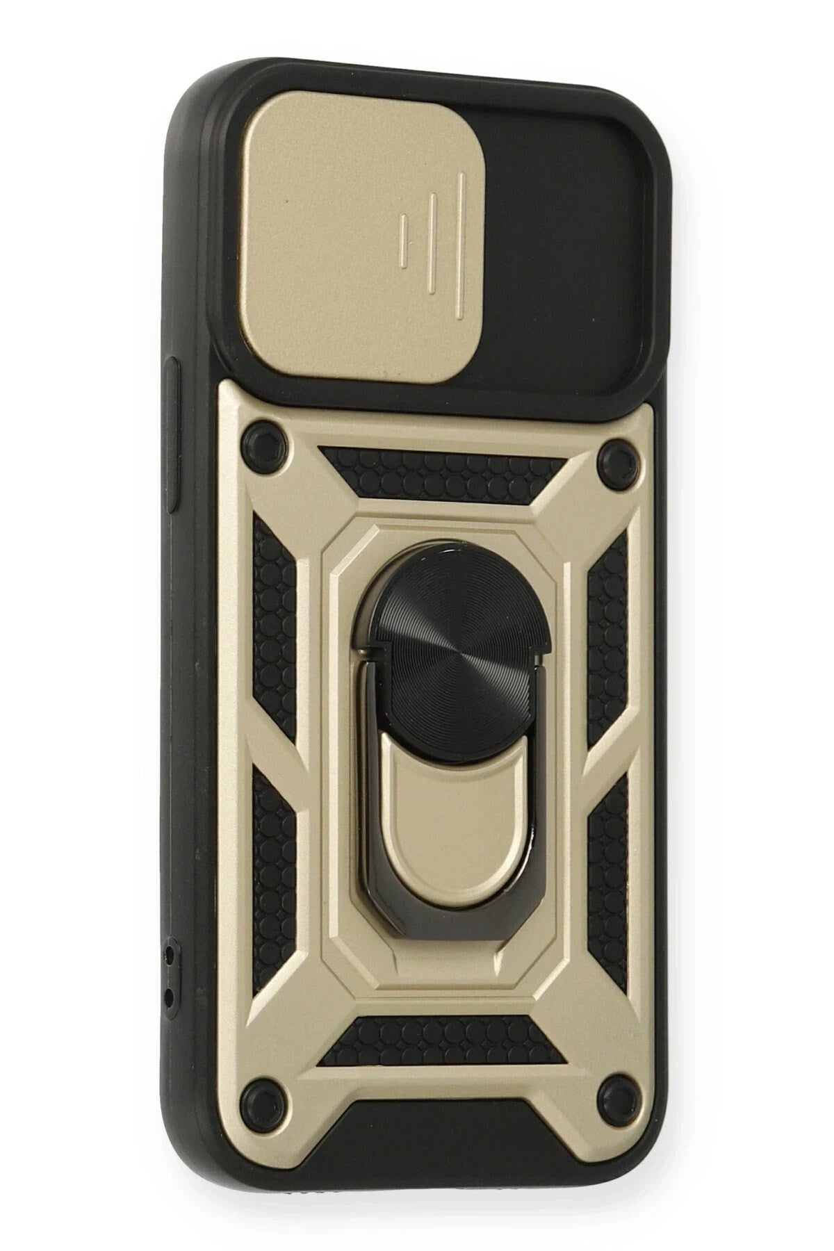 Mey İthalat® iPhone 12 Mini Kılıf Pars Lens Yüzüklü Silikon - Gold