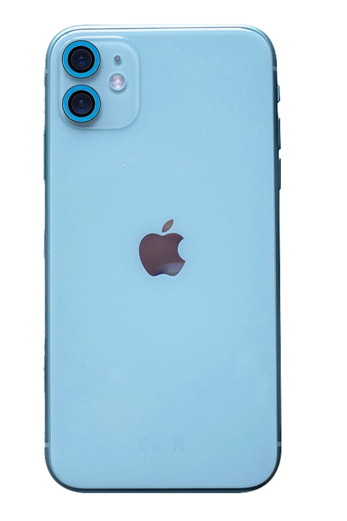 Mey İthalat® iPhone 11 Neon Fosforlu Kamera Lens - Mavi