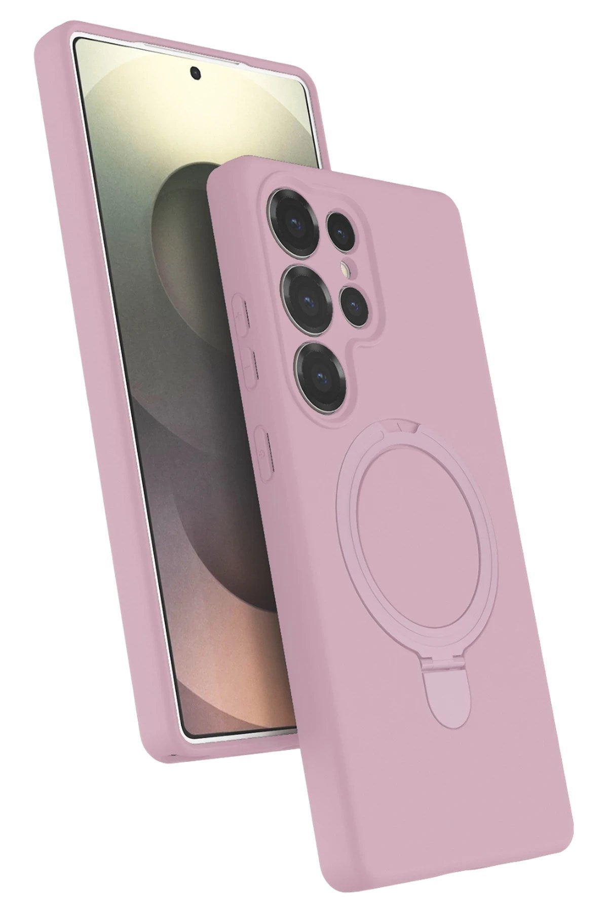 Mey İthalat® Samsung Galaxy S24 Ultra Regal Magsafe Standlı Kapak - Açık Pembe