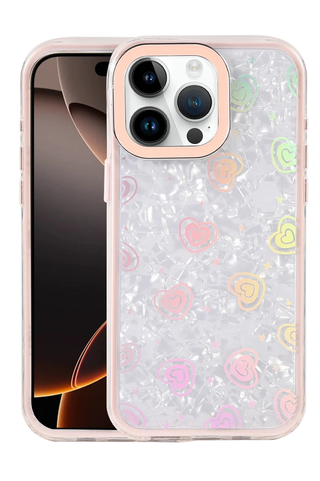 Mey İthalat® iPhone 15 Pro Max Lumi Desenli Kapak - Pembe