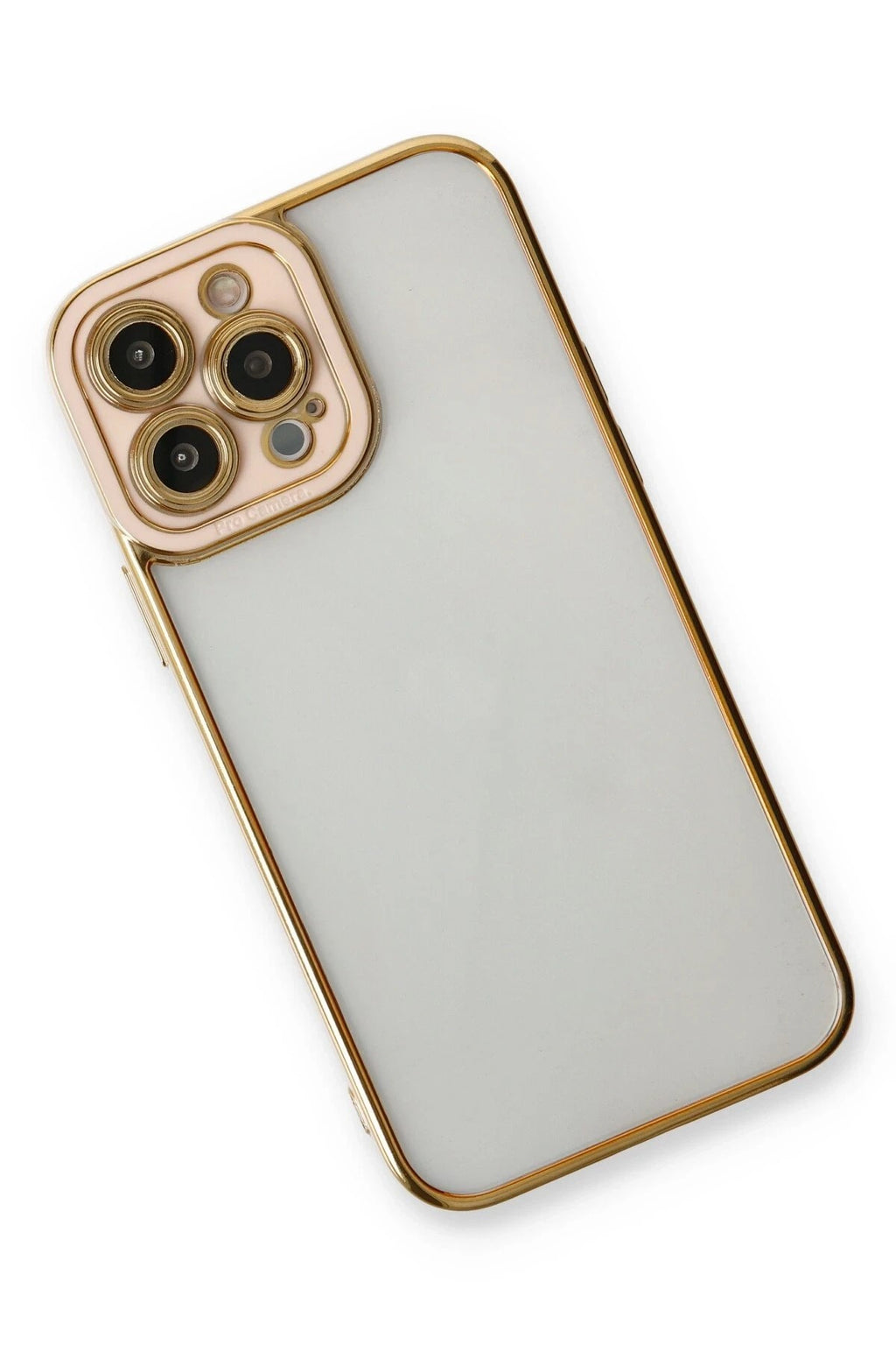 Mey İthalat® iPhone 13 Pro Max Kılıf Liva Lens Silikon - Pudra