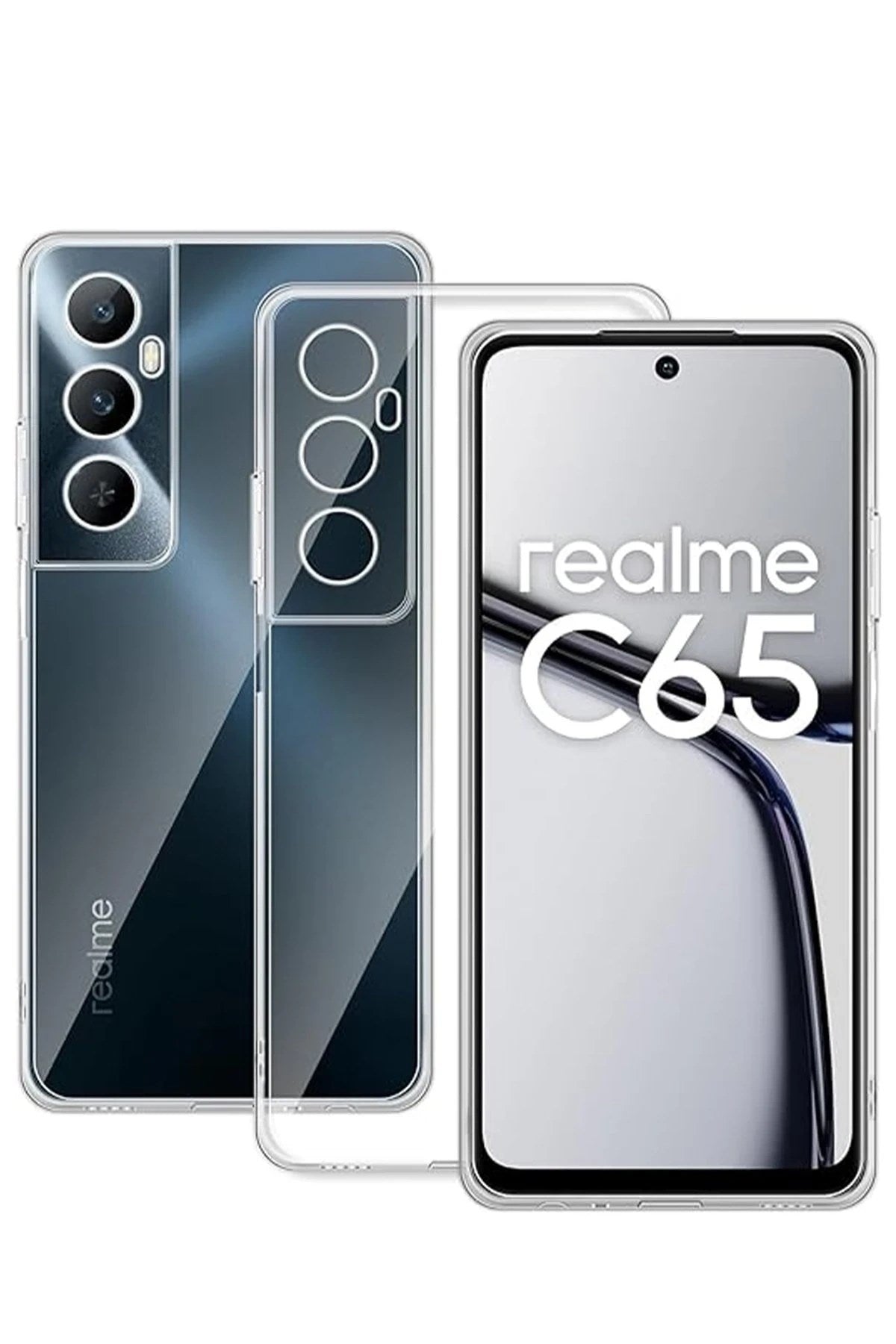 Mey İthalat® Realme C65 Kılıf Lüx Şeffaf Silikon