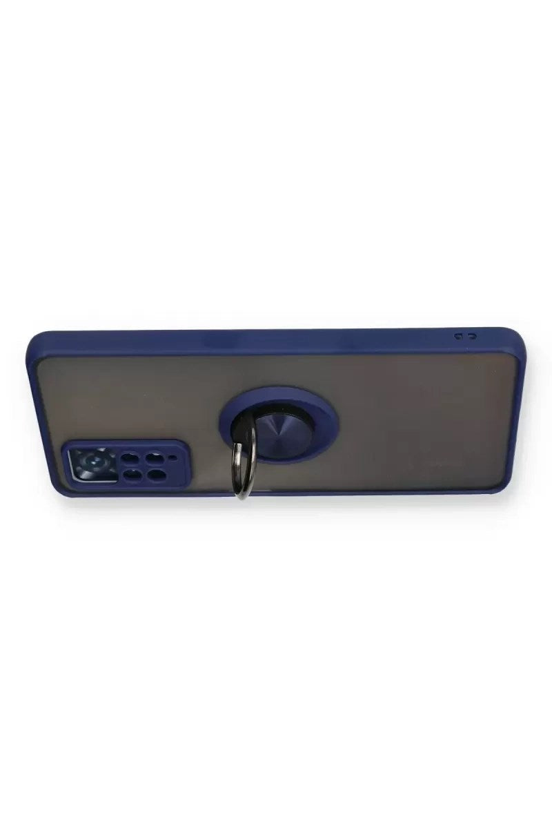 Mey İthalat® Redmi Note 11 Pro Kılıf Montreal Yüzüklü Silikon Kapak - Lacivert