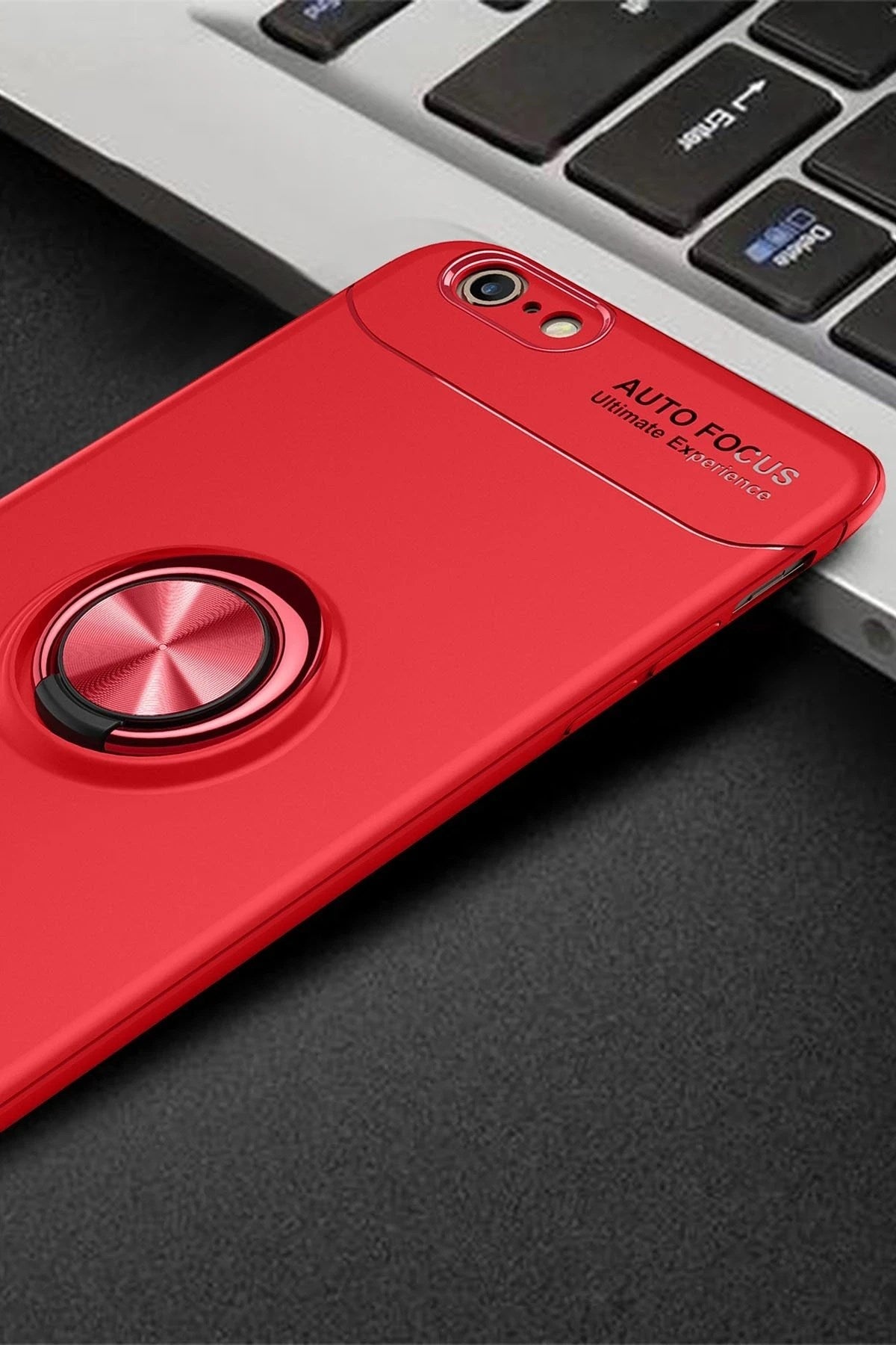 Mey İthalat® iPhone 6 Kılıf Range Yüzüklü Silikon - Kırmızı