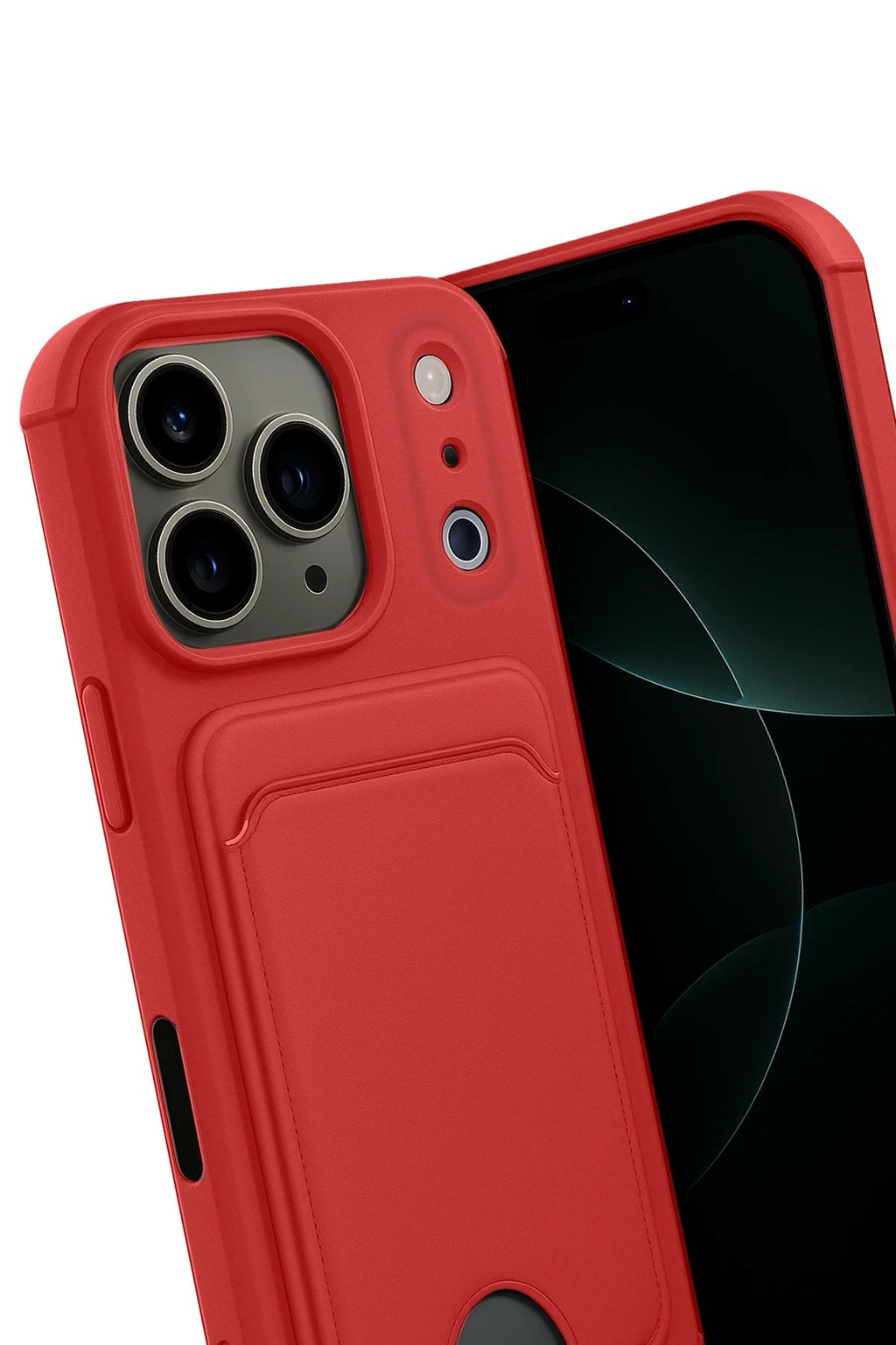 Mey İthalat® iPhone 17 Pro Kelvin Kartvizitli Silikon - Kırmızı