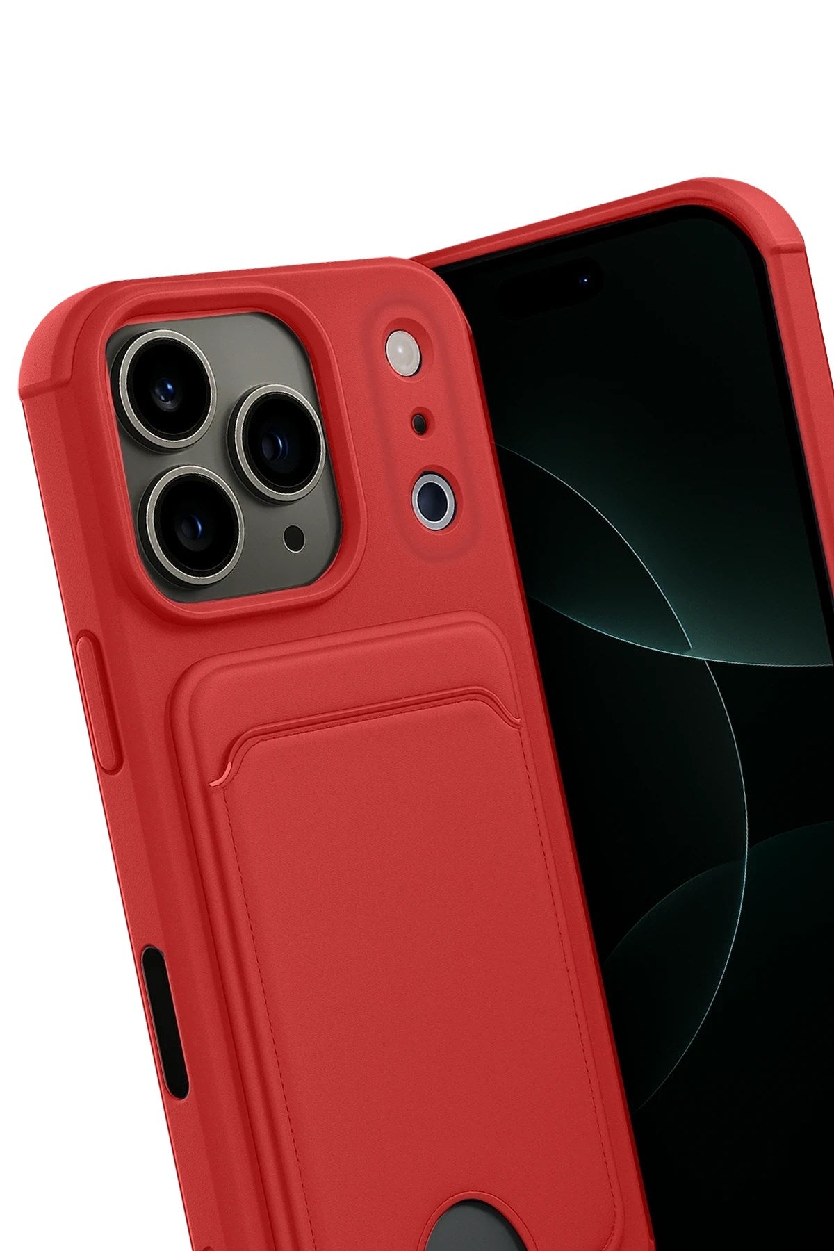 Mey İthalat® iPhone 17 Pro Kelvin Kartvizitli Silikon - Kırmızı