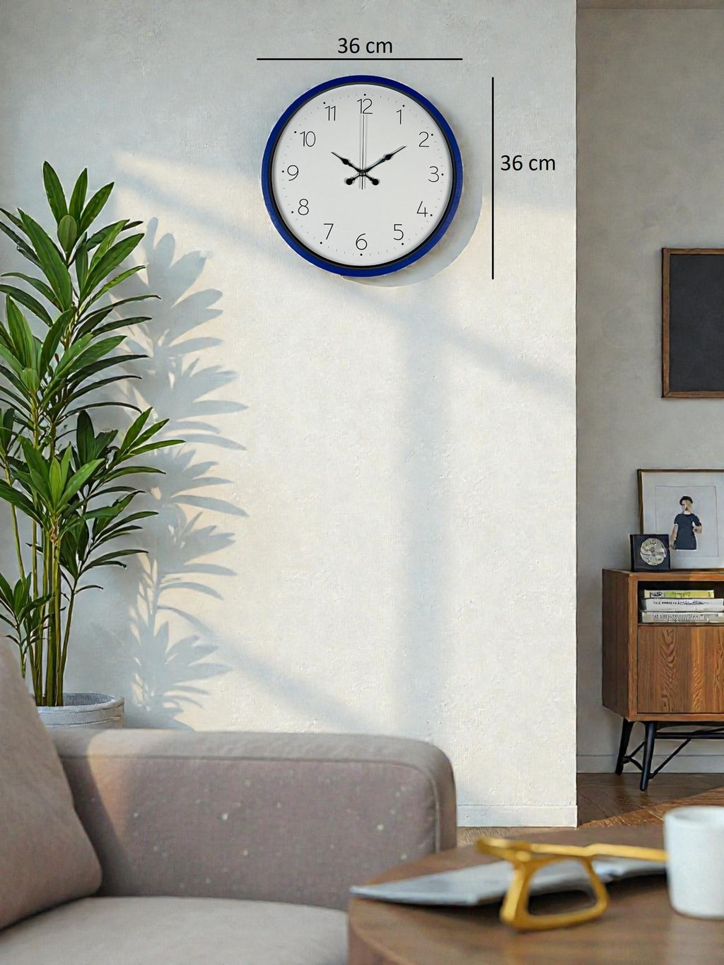 36 Cm Lacivert Dekoratif Duvar Saati