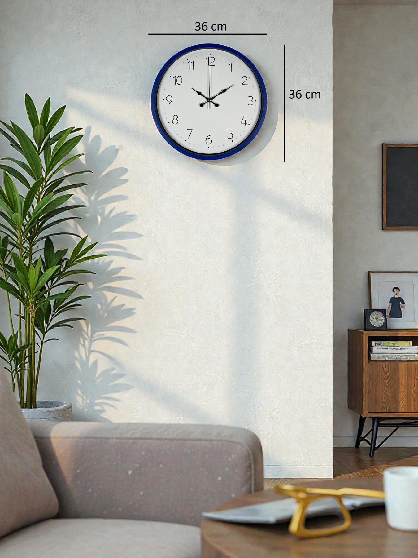 36 Cm Lacivert Dekoratif Duvar Saati