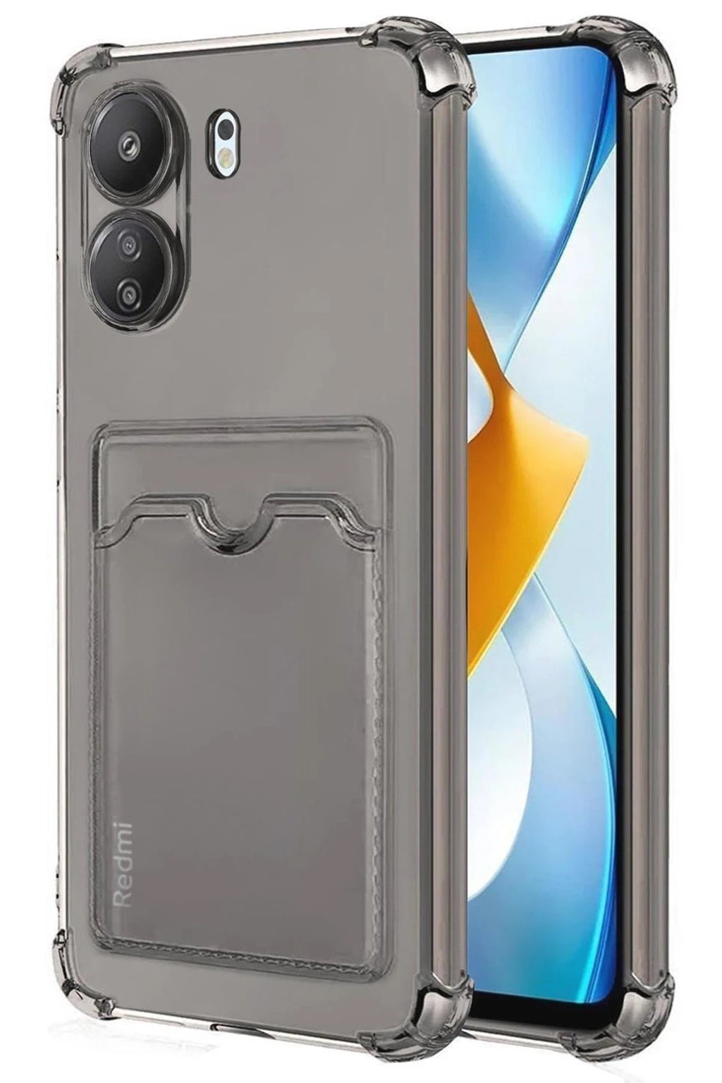 Mey İthalat® Redmi 13C Kılıf Kart Şeffaf Silikon - Şeffaf
