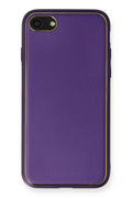 Mey İthalat® iPhone 7 Kılıf Coco Deri Silikon Kapak - Mor
