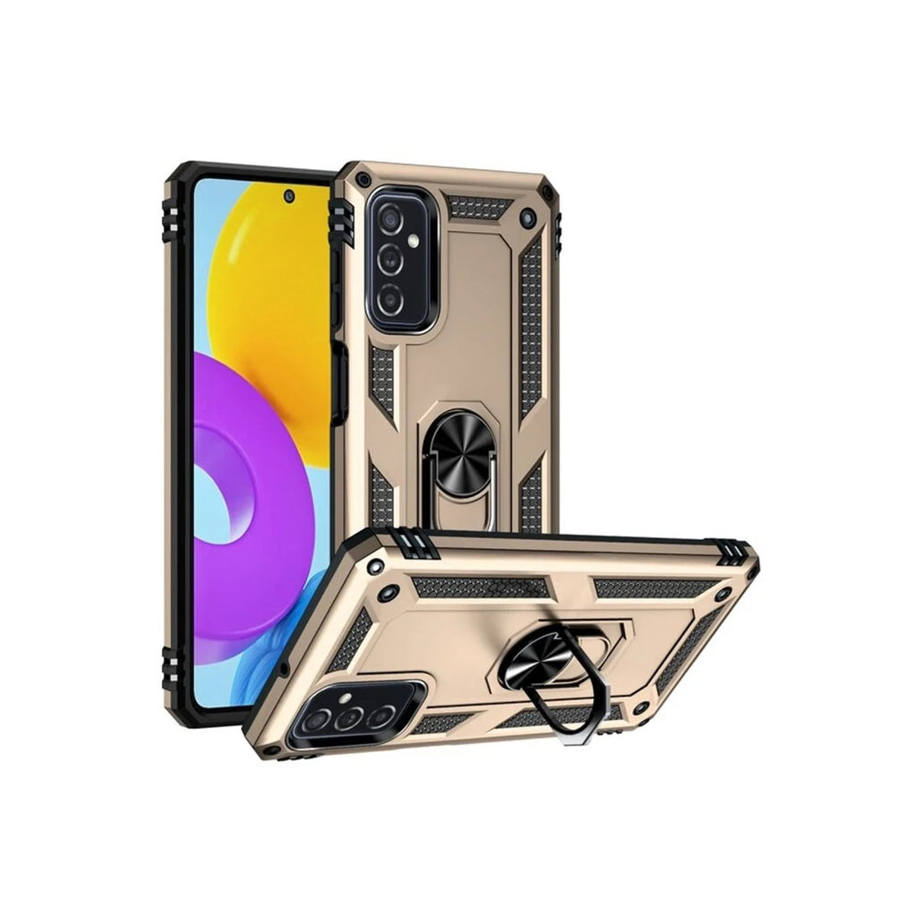 Mey İthalat® Samsung Galaxy M52 5G Kılıf Sofya Yüzüklü Silikon Kapak - Gold
