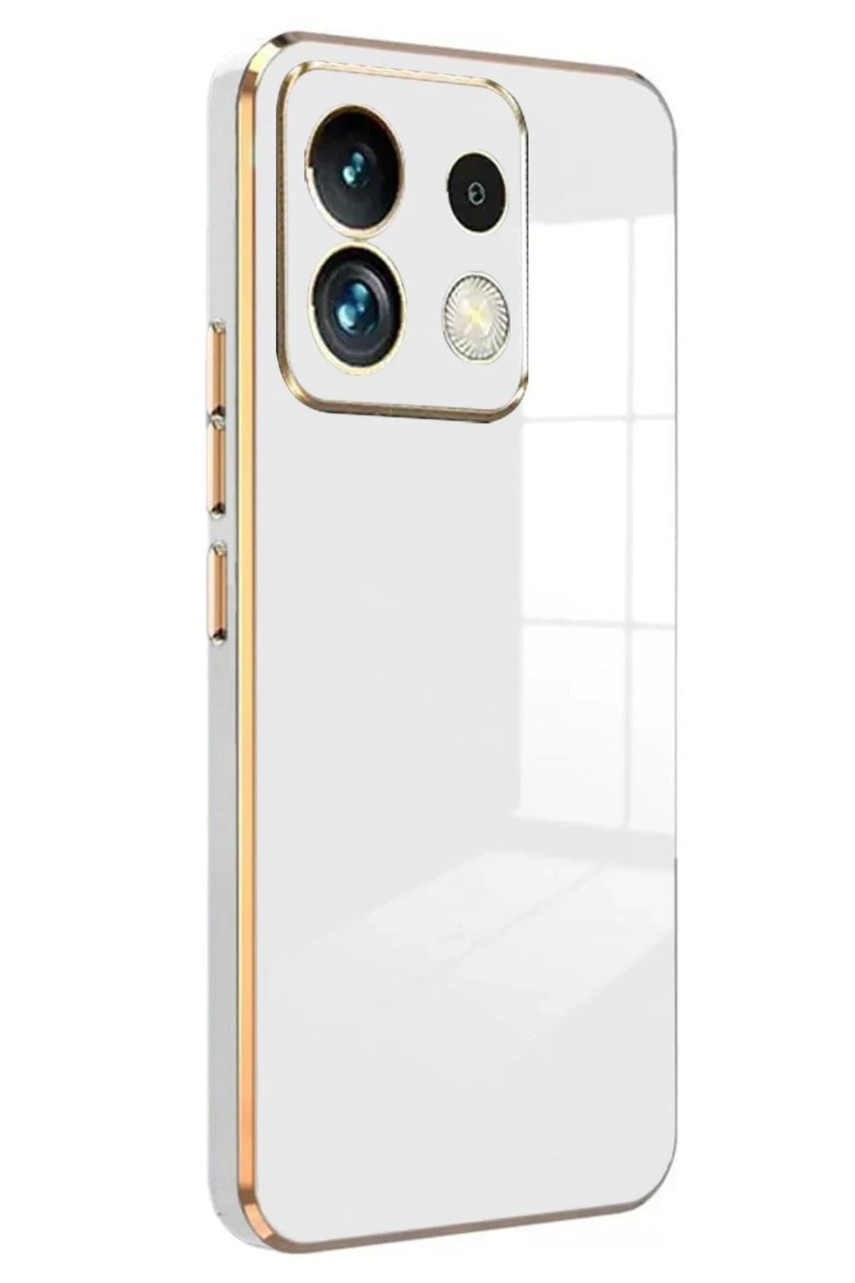 Mey İthalat® Poco M6 Pro 4G Kılıf Volet Silikon - Beyaz