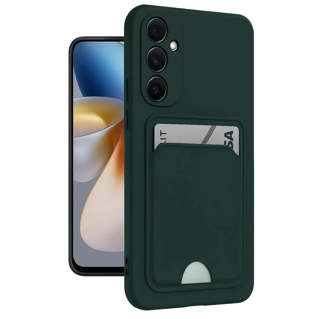Mey İthalat® Samsung Galaxy M15 Kelvin Kartvizitli Silikon - Koyu Yeşil