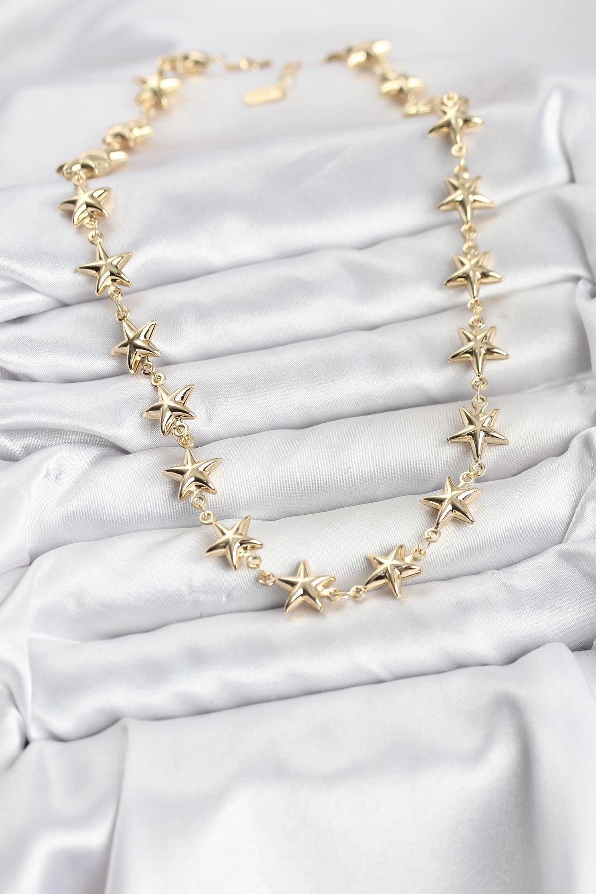 Mey İthalat® Yıldız Model Pirinç Gold Renk Kadın Kolye