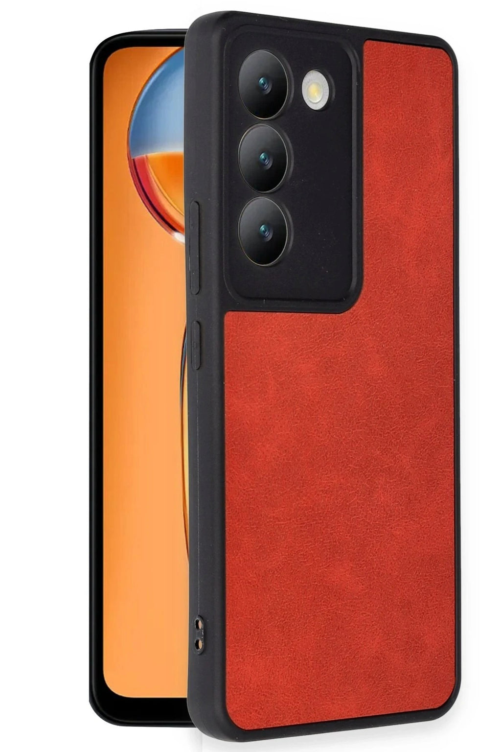 Mey İthalat® Vivo V30 Lite 4G Kılıf Aras Deri Kapak - Kırmızı