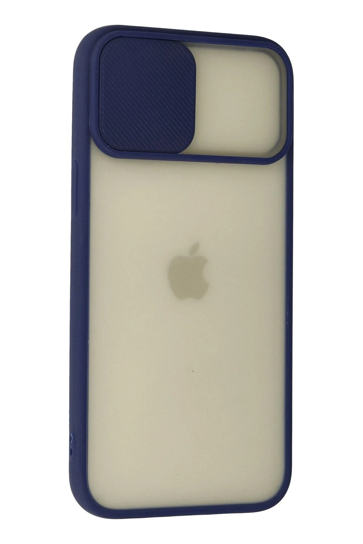 Mey İthalat® iPhone 12 Pro Max Kılıf Palm Buzlu Kamera Sürgülü Silikon - Lacivert