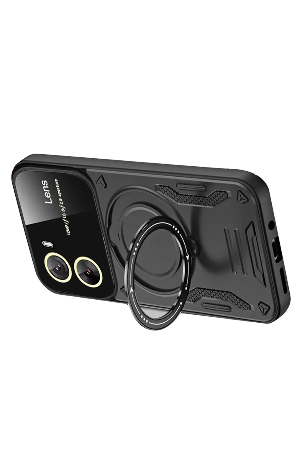 Mey İthalat® Vivo Y16 Kılıf Joy Lens Standlı Kapak - Siyah