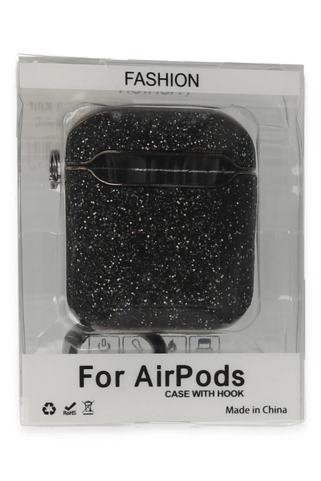 Mey İthalat® Airpods 2 (2.nesil) Spell Simli Kılıf - Siyah