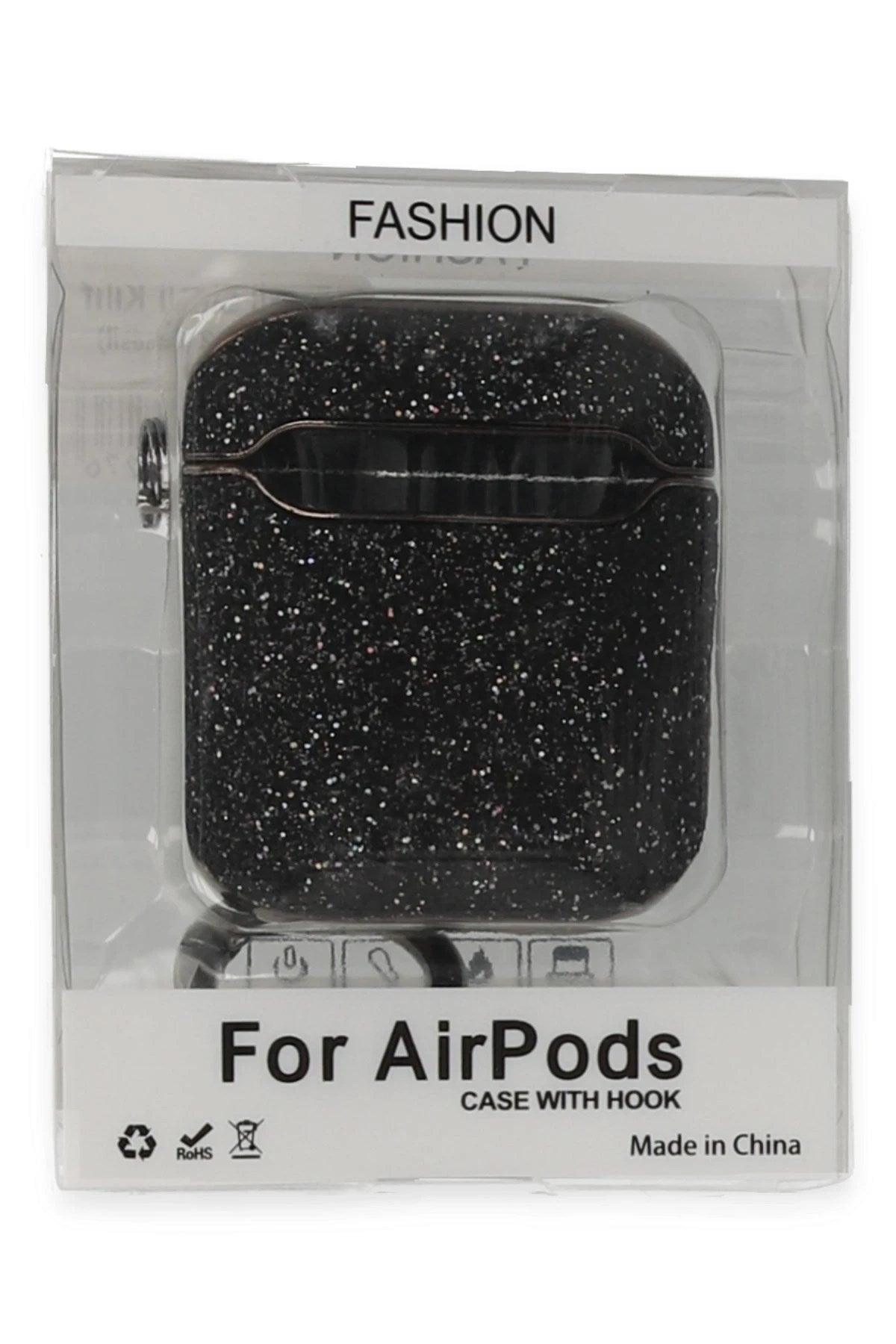 Mey İthalat® Airpods 2 (2.nesil) Spell Simli Kılıf - Siyah