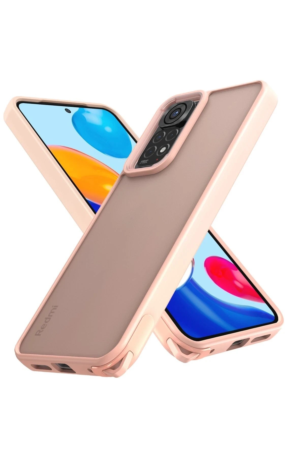 Mey İthalat® Redmi Note 11 Kılıf Elegant Kapak - Pudra