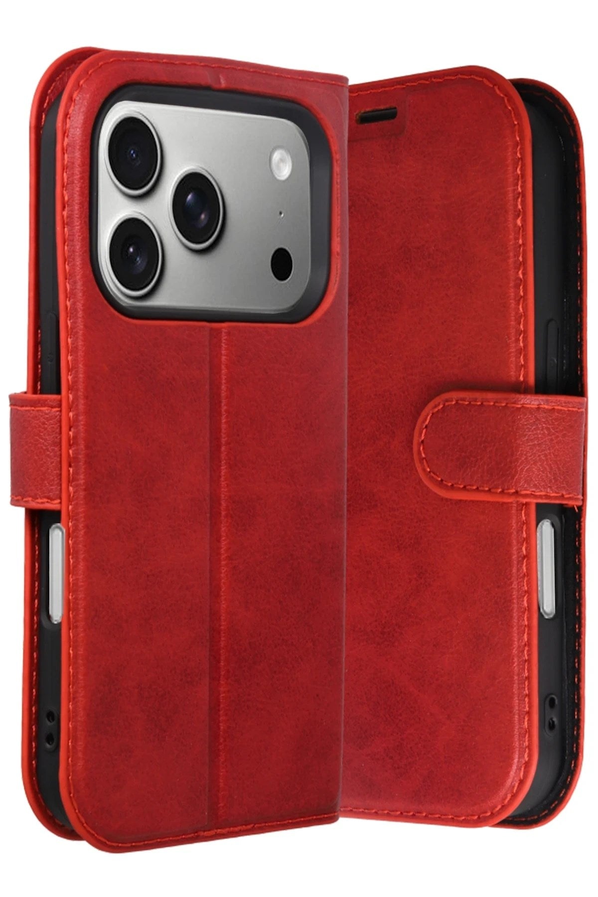Mey İthalat® iPhone 17 Pro Trend S Plus Kapaklı Kılıf - Kırmızı