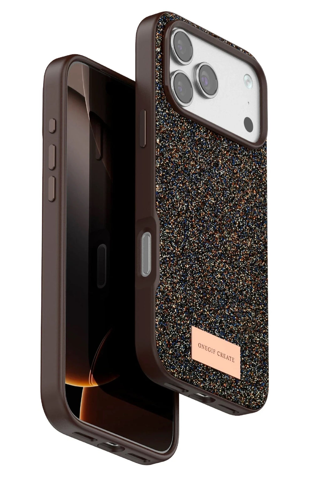 Mey İthalat® iPhone 17 Pro Max Bright Simli Kapak - Gold