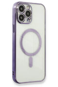 Mey İthalat® iPhone 13 Pro Max Kılıf Magneticsafe Lazer Silikon - Mor