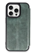 Mey İthalat® iPhone 14 Pro Max Kılıf Flip Cover - Koyu Yeşil