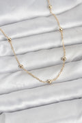 Mey İthalat® CM 14K Gold Renk Pirinç Top Zincirli 60 cm Kadın Kolye