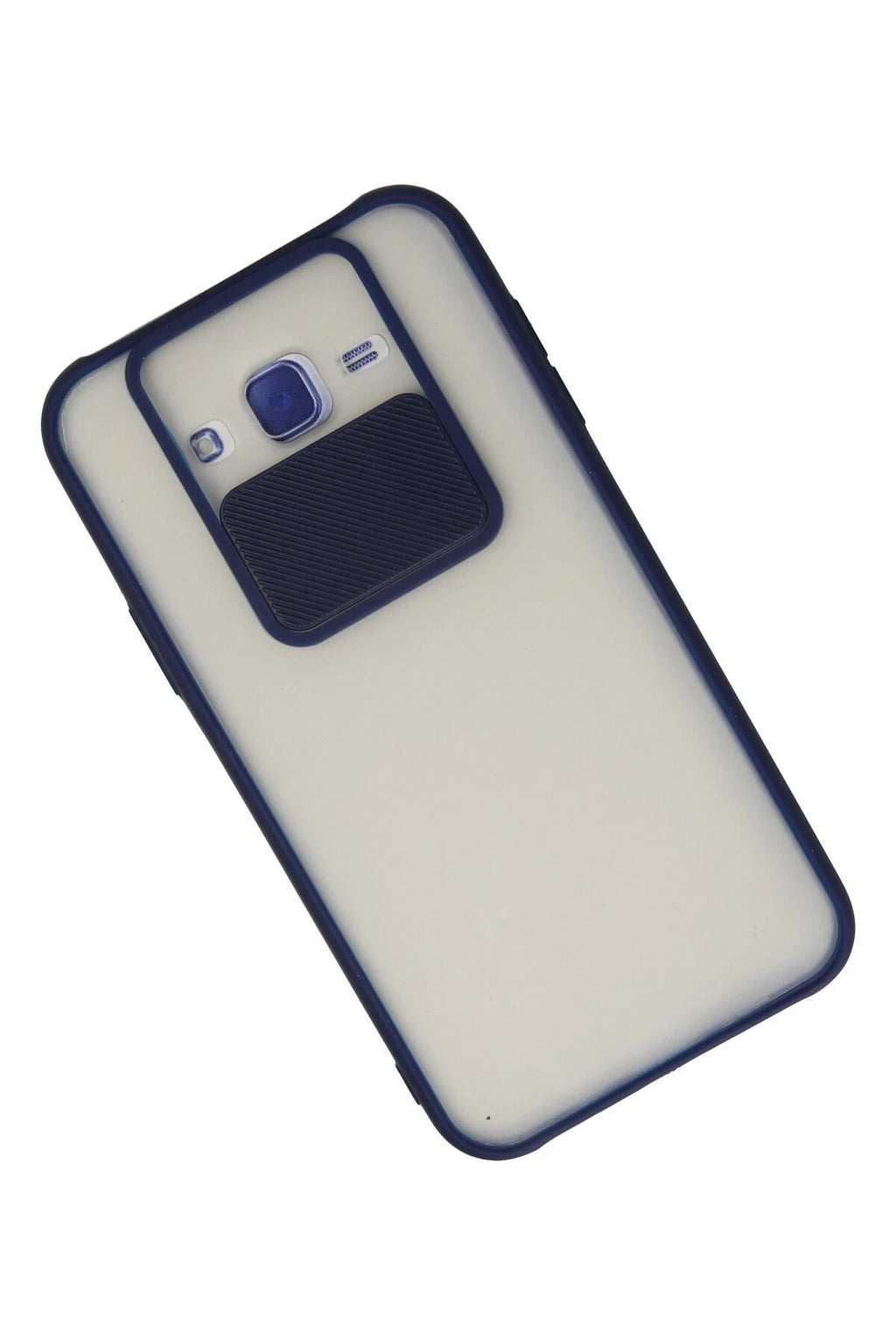 Mey İthalat® Samsung Galaxy J7 Kılıf Palm Buzlu Kamera Sürgülü Silikon - Lacivert