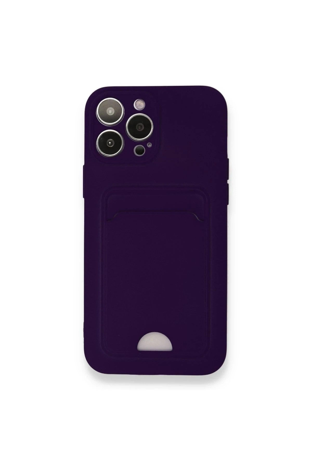Mey İthalat® iPhone 12 Pro Max Kılıf Kelvin Kartvizitli Silikon - Derin Mor