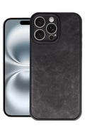 Mey İthalat® iPhone 16 Pro Kılıf Aras Deri Kapak - Siyah
