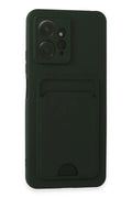 Mey İthalat® Redmi Note 12 4G Kılıf Kelvin Kartvizitli Silikon - Koyu Yeşil