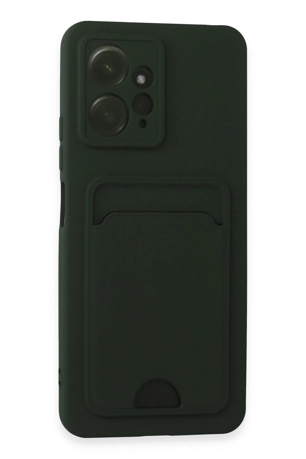 Mey İthalat® Redmi Note 12 4G Kılıf Kelvin Kartvizitli Silikon - Koyu Yeşil