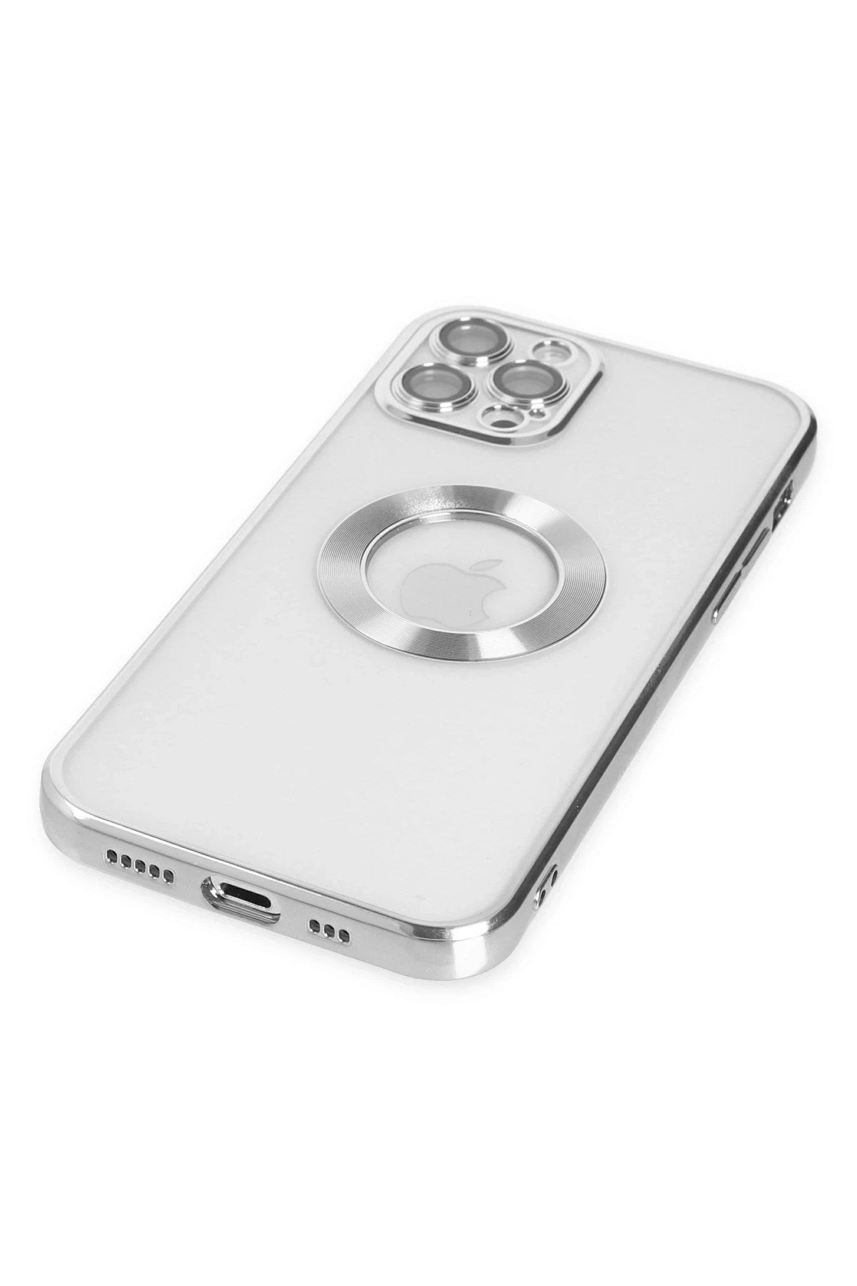 Mey İthalat® iPhone 12 Pro Kılıf Slot Silikon - Gümüş