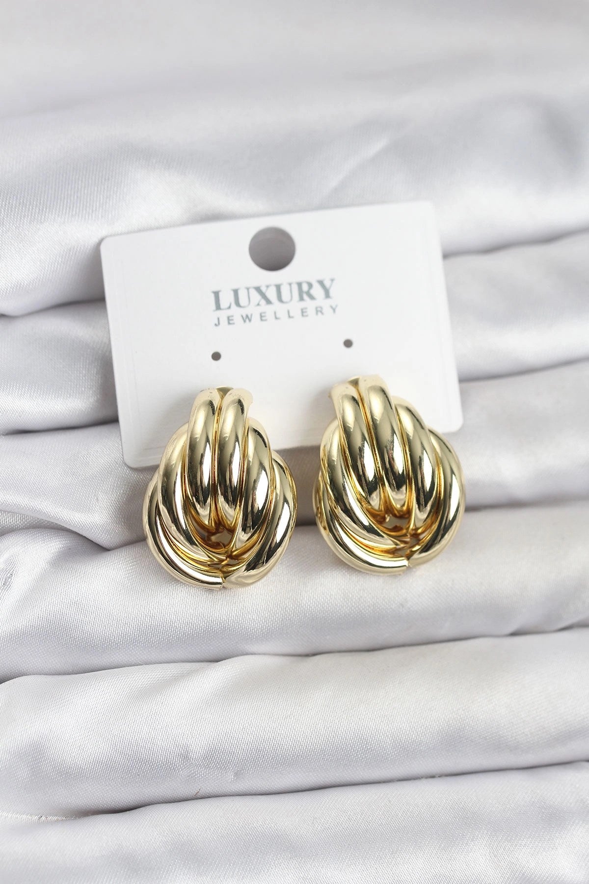 Mey İthalat® Pirinç Gold Renk Vintage Kadın Küpe