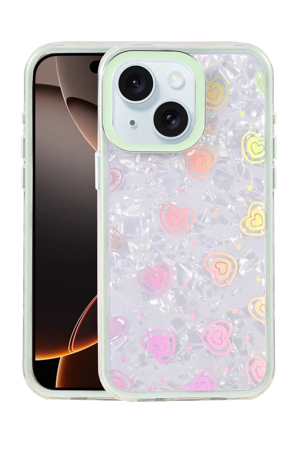 Mey İthalat® iPhone 14 Lumi Desenli Kapak - Yeşil