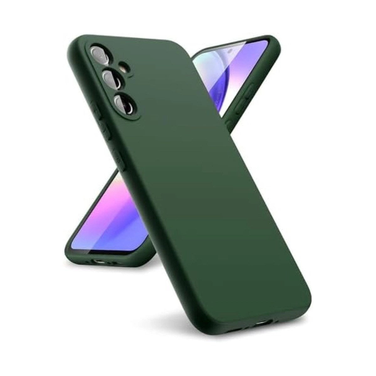 Mey İthalat® Samsung Galaxy A24 4G Kılıf First Silikon - Koyu Yeşil