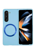 Mey İthalat® Samsung Galaxy Z Fold 5 Kılıf Mata Fold Kapak - Sierra Blue