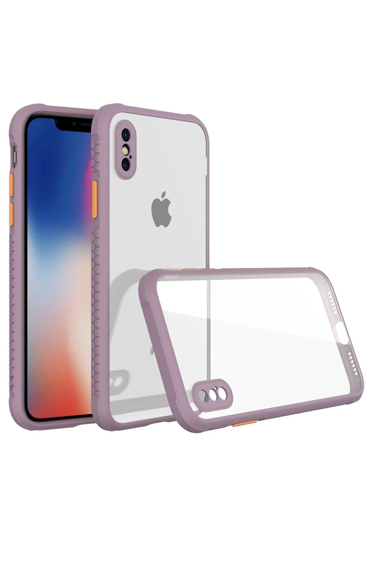 Mey İthalat® iPhone XS Max Kılıf Miami Şeffaf Silikon - Açık Mor