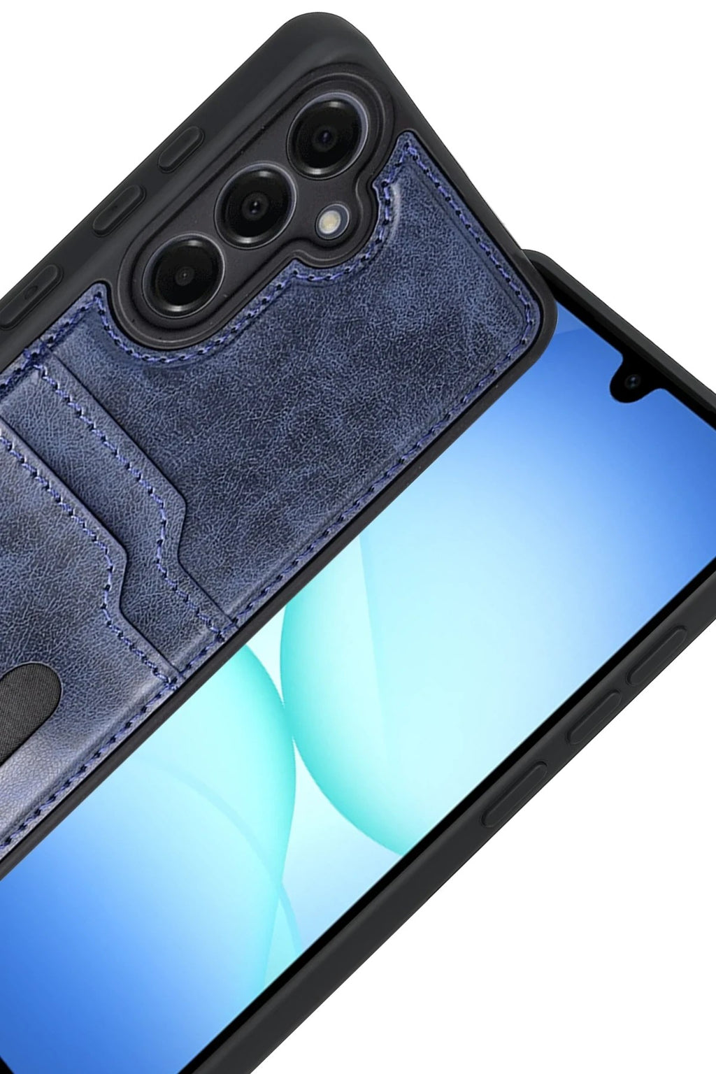 Mey İthalat® Samsung Galaxy A17 5G Sara Kartvizitli Deri Kılıf - Lacivert
