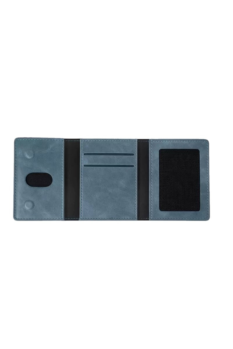 Mey İthalat® Tema Magsafe Deri Kartlık - Açık Mavi