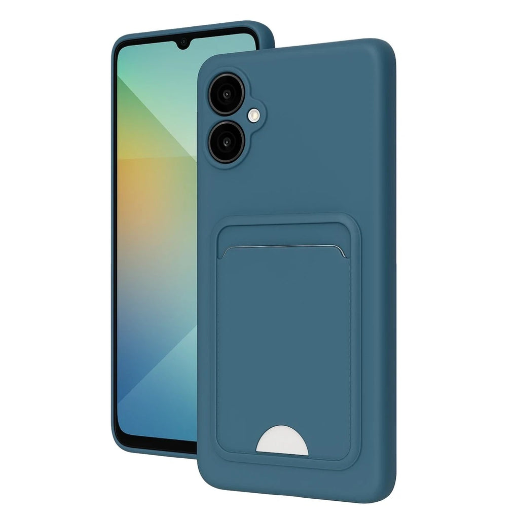 Mey İthalat® Samsung Galaxy A06 Kılıf Kelvin Kartvizitli Silikon - Mavi