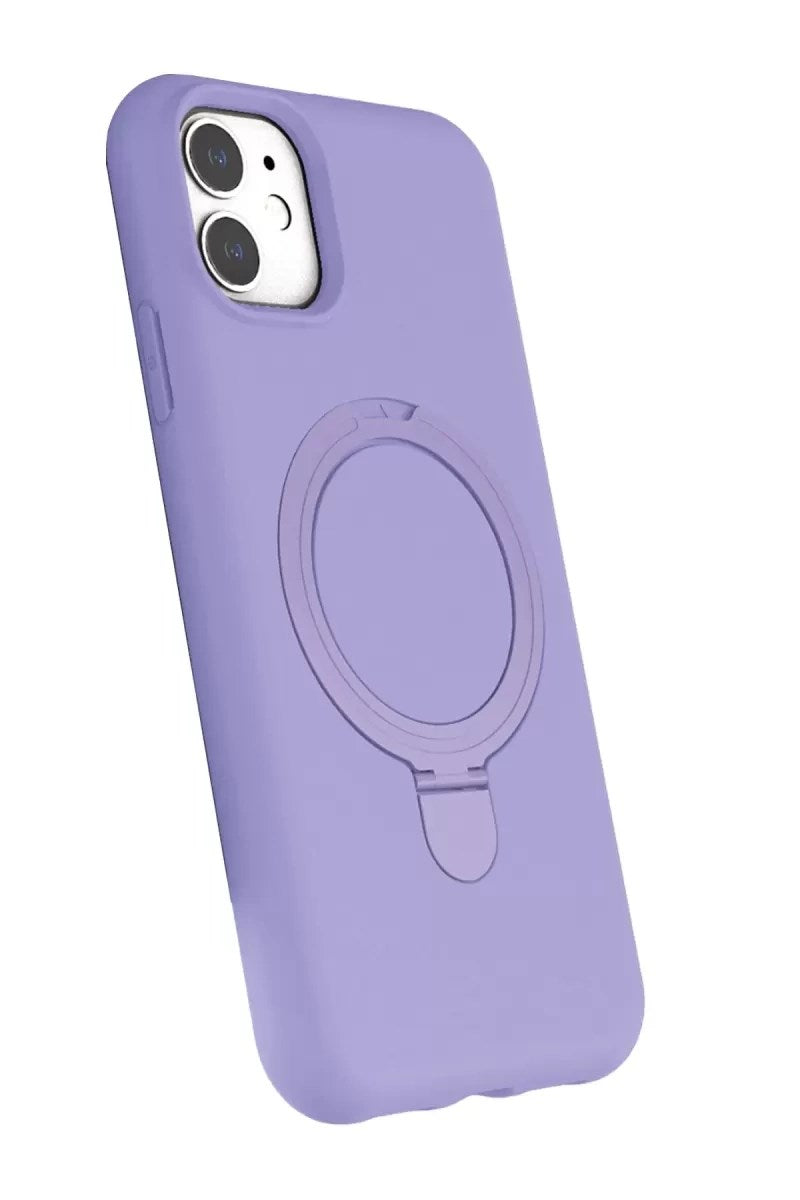 Mey İthalat® iPhone 11 Regal Magsafe Standlı Kapak - Lila