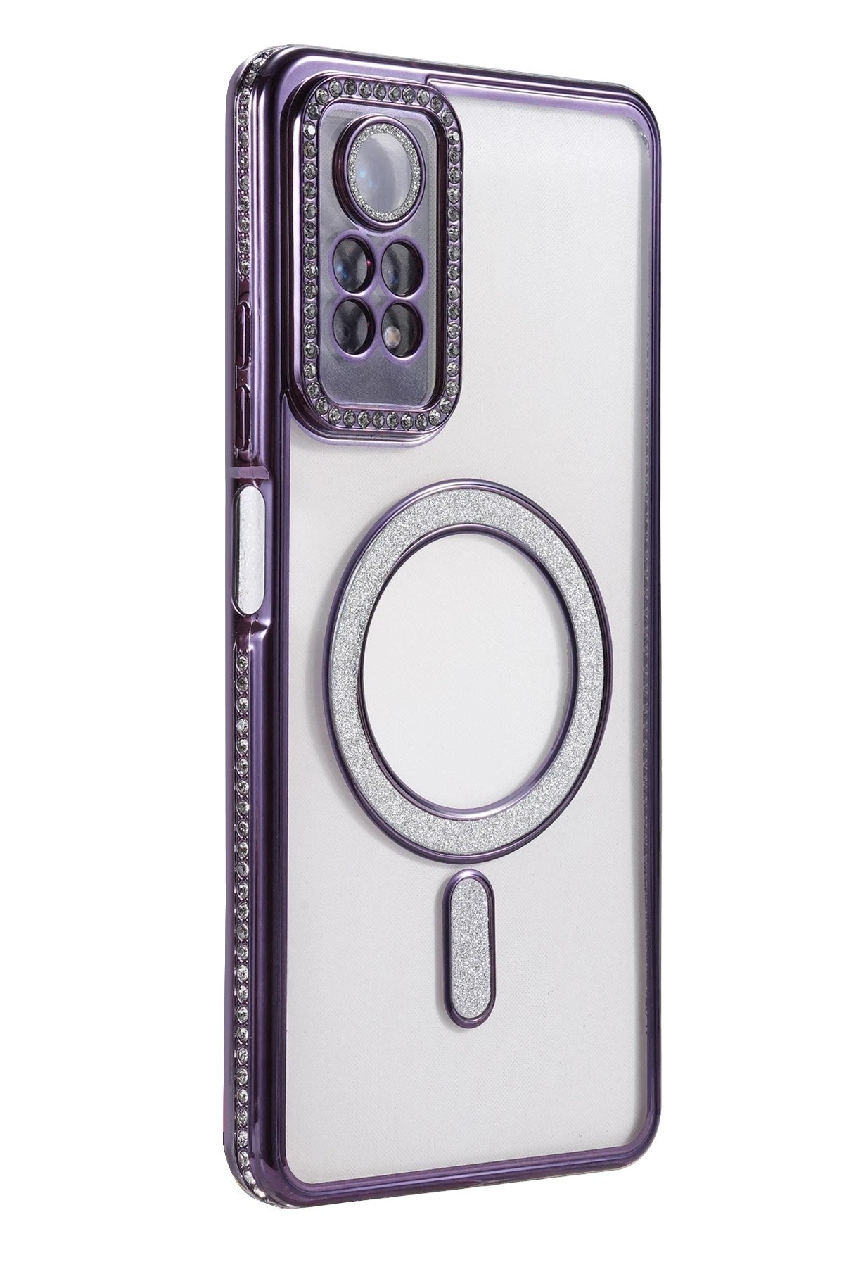 Mey İthalat® Redmi Note 12 Pro 4G Joke Simli Magneticsafe Kılıf - Derin Mor