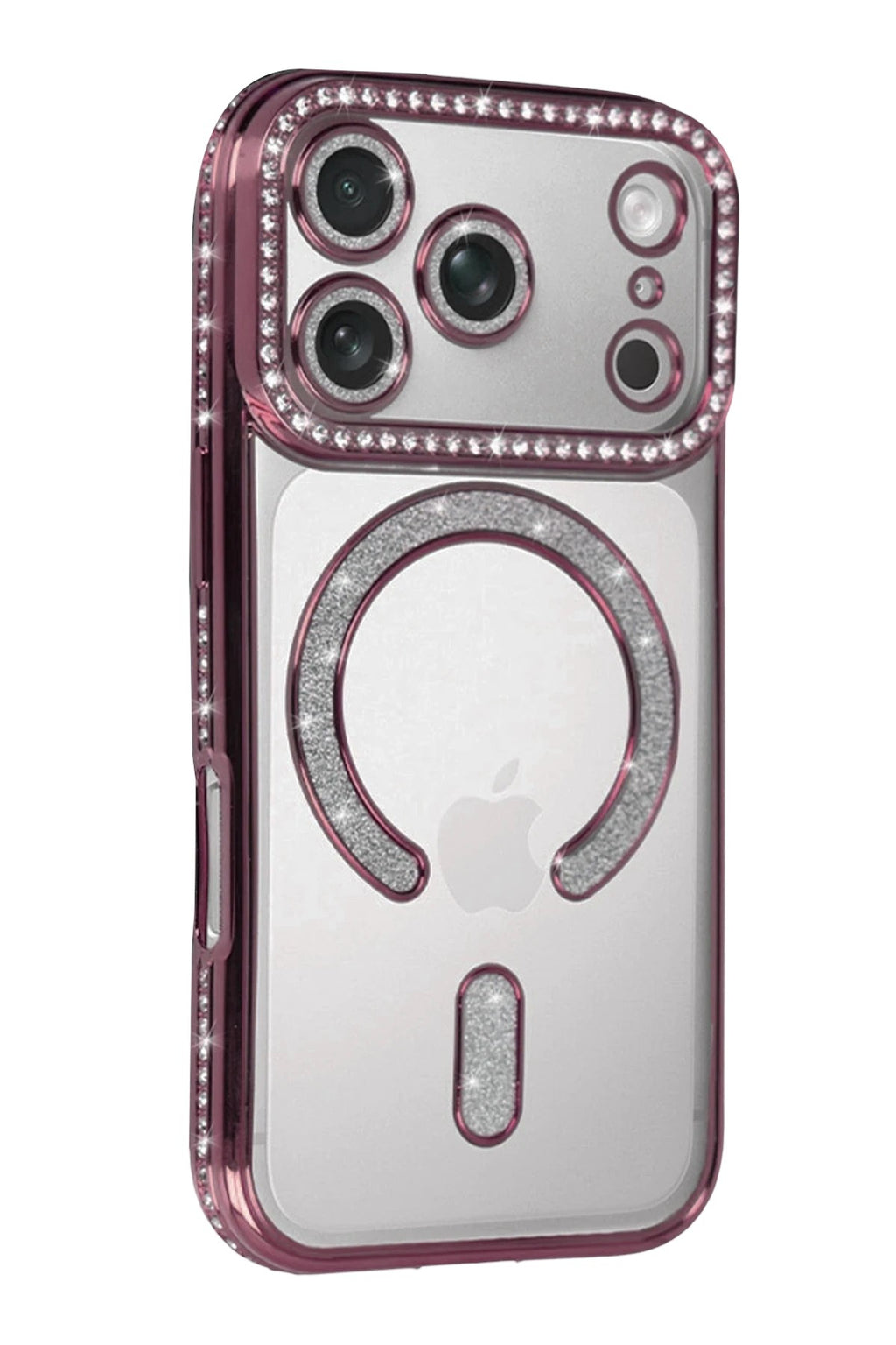 Mey İthalat® iPhone 17 Pro Max Joke Simli Magneticsafe Kılıf - Pembe